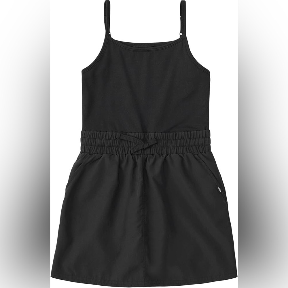 Abercrombie Kids Girl's Mixed Fabric Active Dress | Black |17-18 (Big Kid)